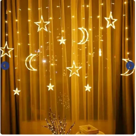 ستارة نجوم وهلال LED – طول 3 متر و8 أوضاع إضاءة
